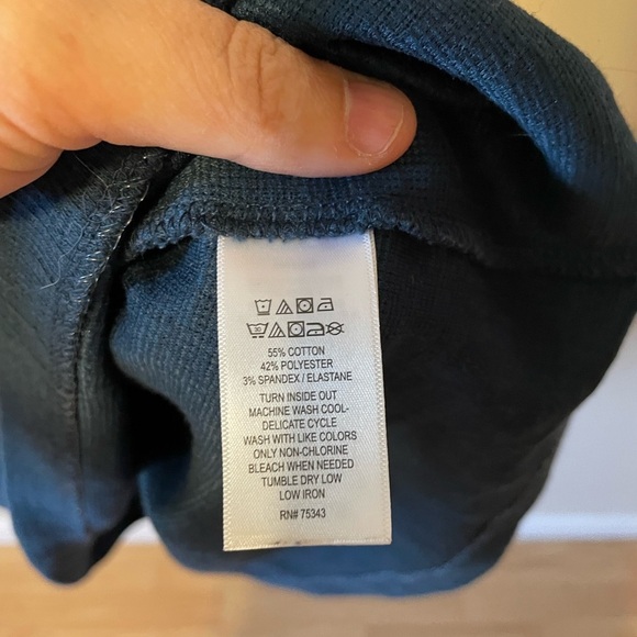 Cynthia Rowley Faux Wrap Sleeveless V-Neck Buckle Navy Blue Dress Size Large EUC - Picture 10 of 12